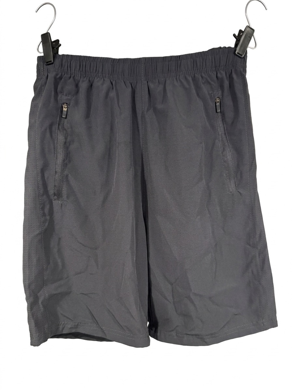 Performance Charcoal Gray Athletic Shorts with Elastic Waist